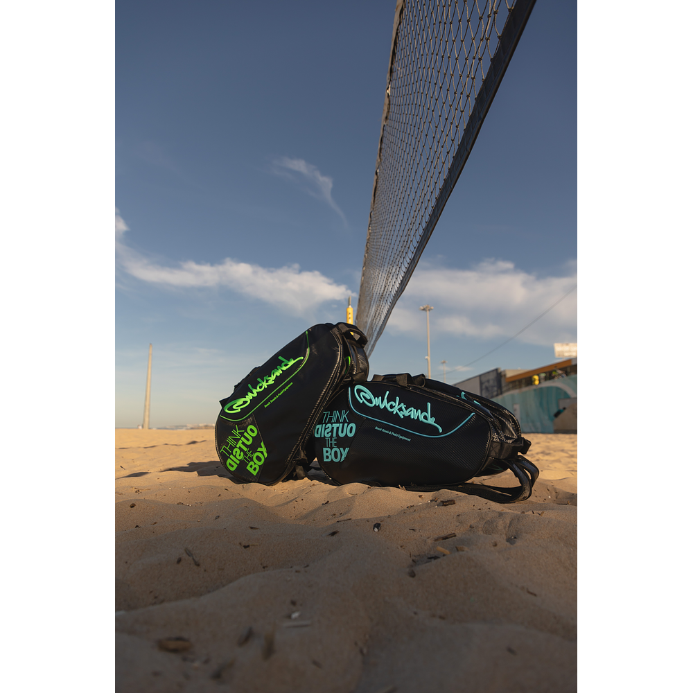 Raqueteira de Beach Tennis Quicksand Compact Preta e Azul