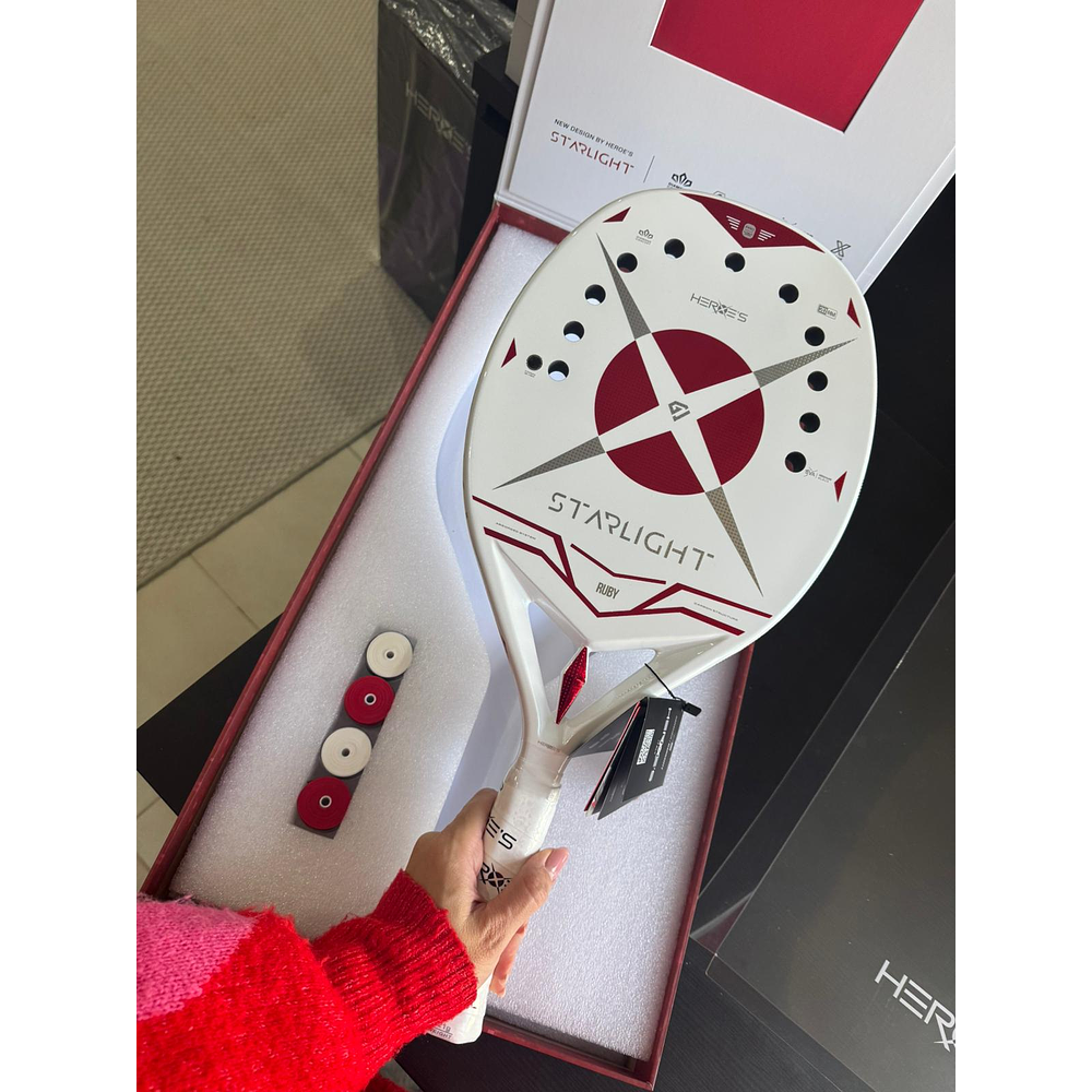       Raquete de Beach Tennis 2026 Heroe's Starlight Rubi c/ Glipper