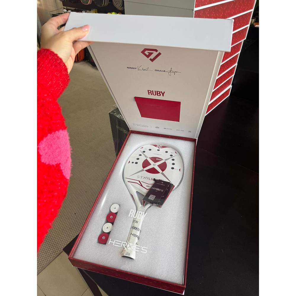       Raquete de Beach Tennis 2026 Heroe's Starlight Rubi c/ Glipper