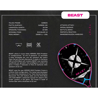   Raquete de Beach Tennis 2023 Heroe's Beast