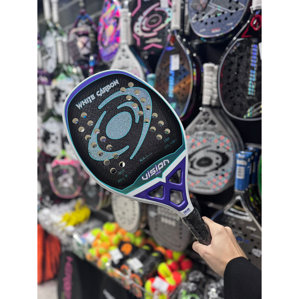 2026 Vision White Carbon PRO Beach Tennis Racket