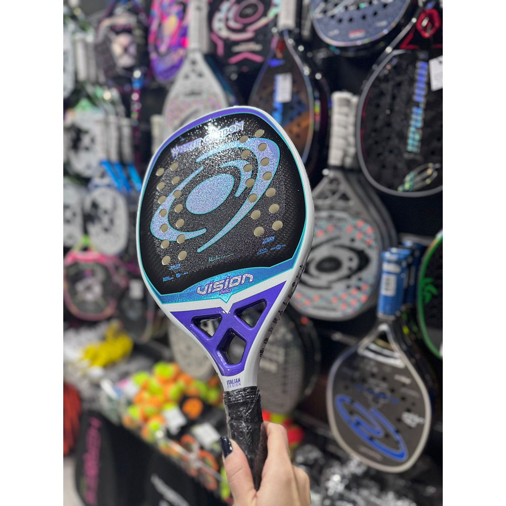 2026 Vision White Carbon PRO Beach Tennis Racket