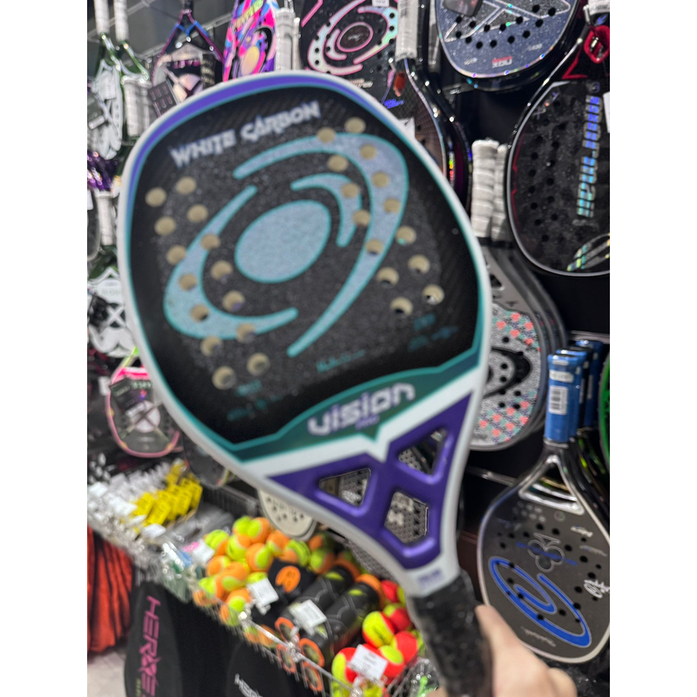 2026 Vision White Carbon PRO Beach Tennis Racket