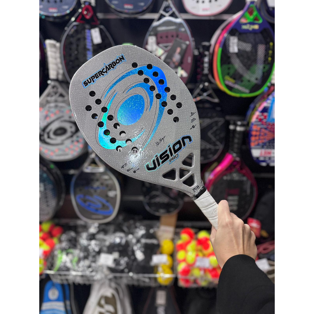     Raquete de Beach Tennis 2026 Vision Super Carbon PRO c/ trat. Glipper