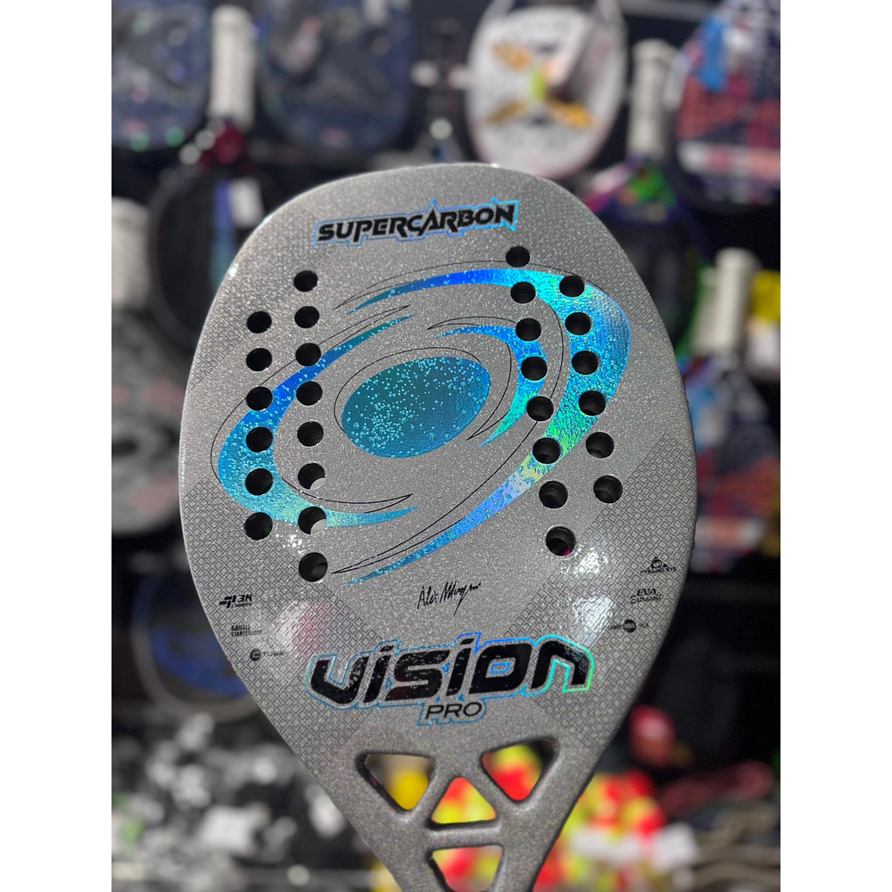     Raquete de Beach Tennis 2026 Vision Super Carbon PRO c/ trat. Glipper