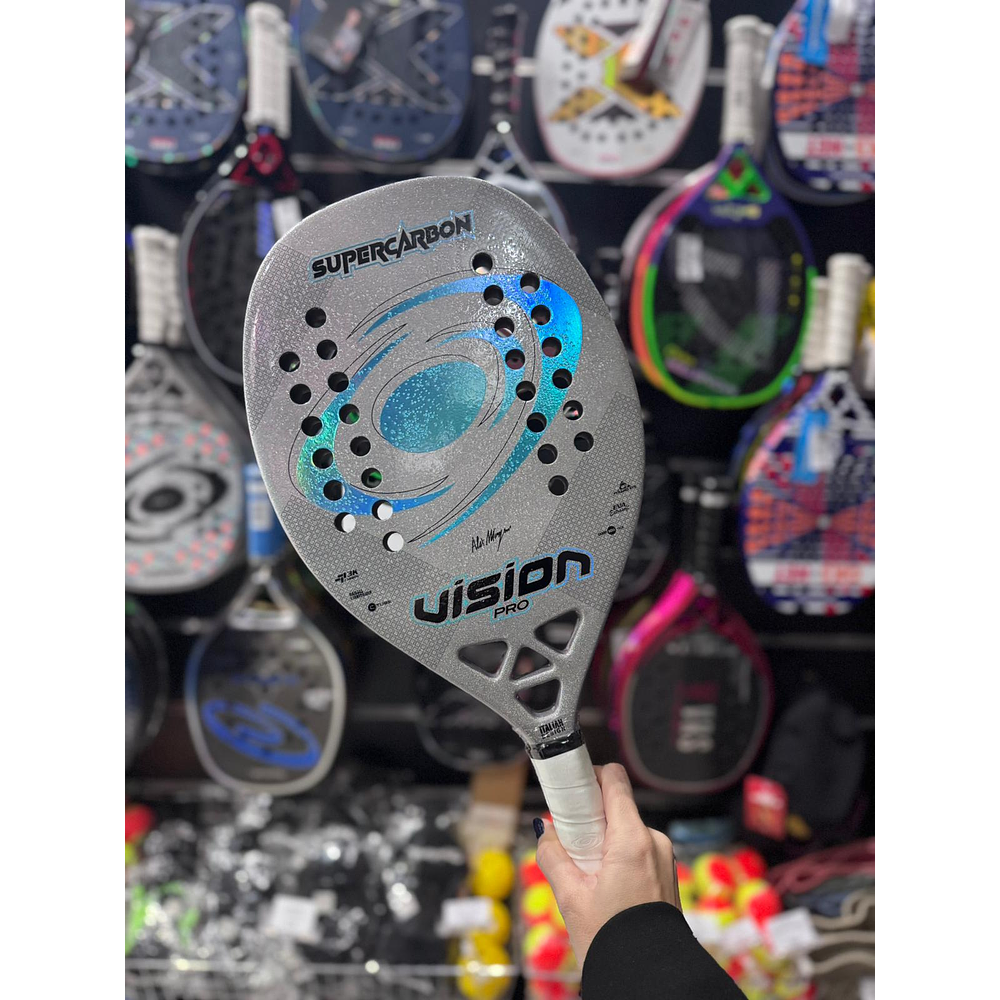    Raquete de Beach Tennis 2026 Vision Super Carbon PRO c/ trat. Glipper