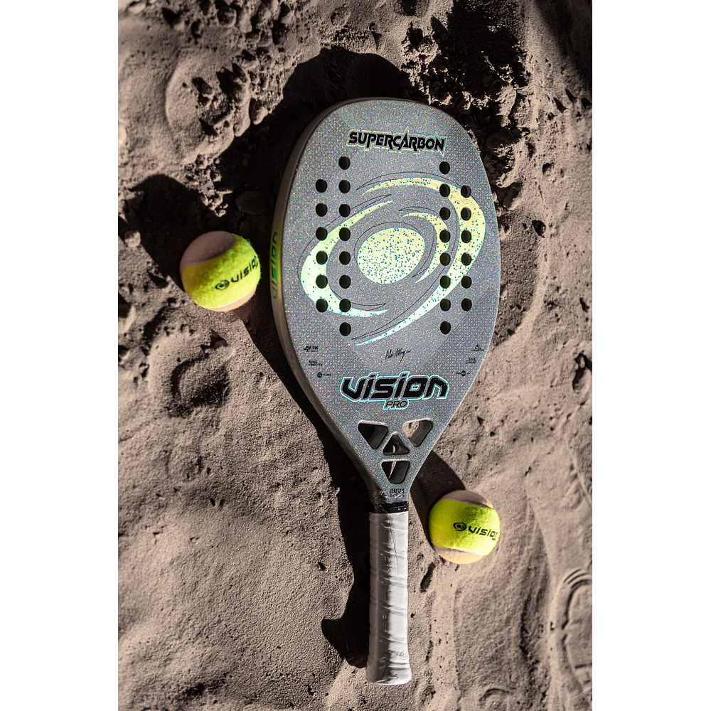     Raquete de Beach Tennis 2026 Vision Super Carbon PRO c/ trat. Glipper