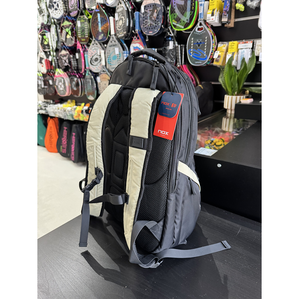 Beach Tennis Backpack NOX Street Black and Light Gray