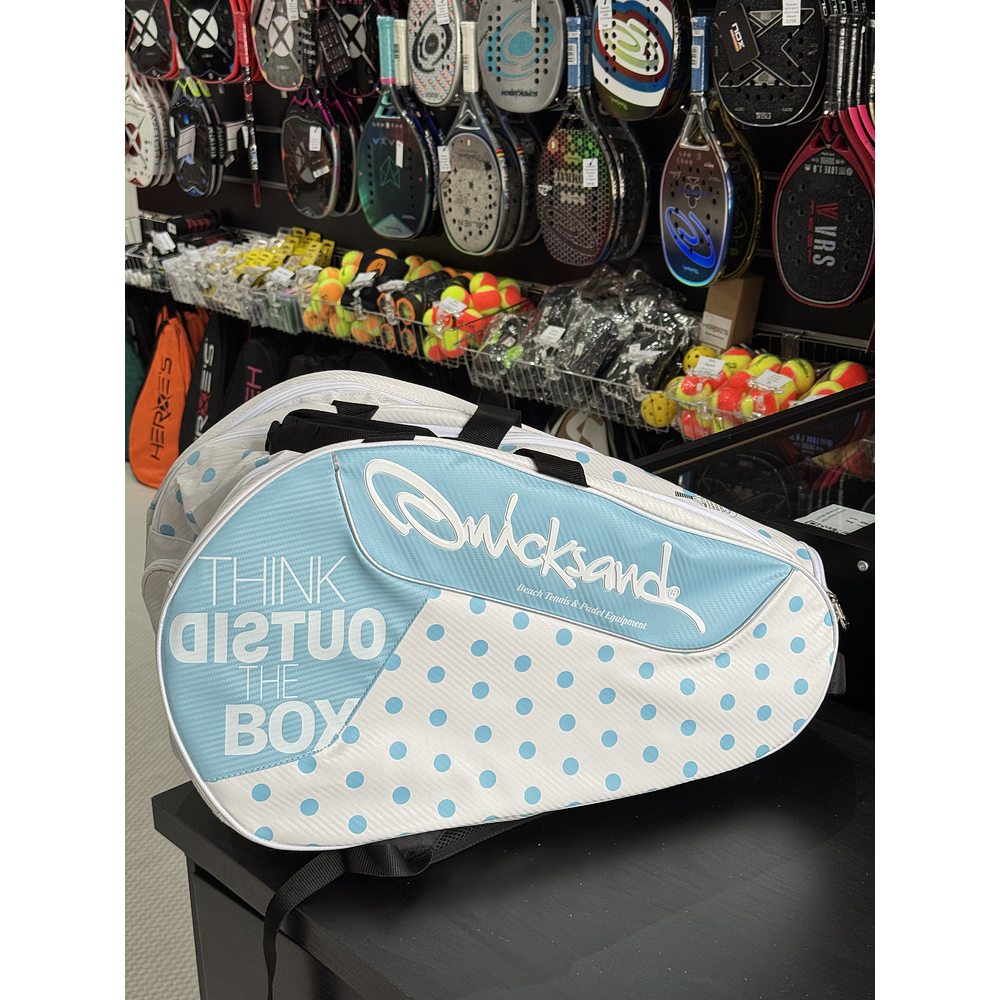Beach Tennis Quicksand Compact Blue and White Tennis Racket Bag