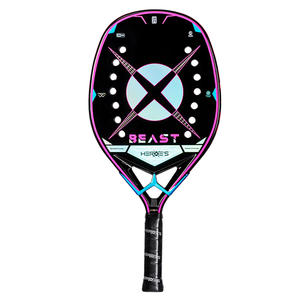   Raquete de Beach Tennis 2023 Heroe's Beast c/ trat. Glipper