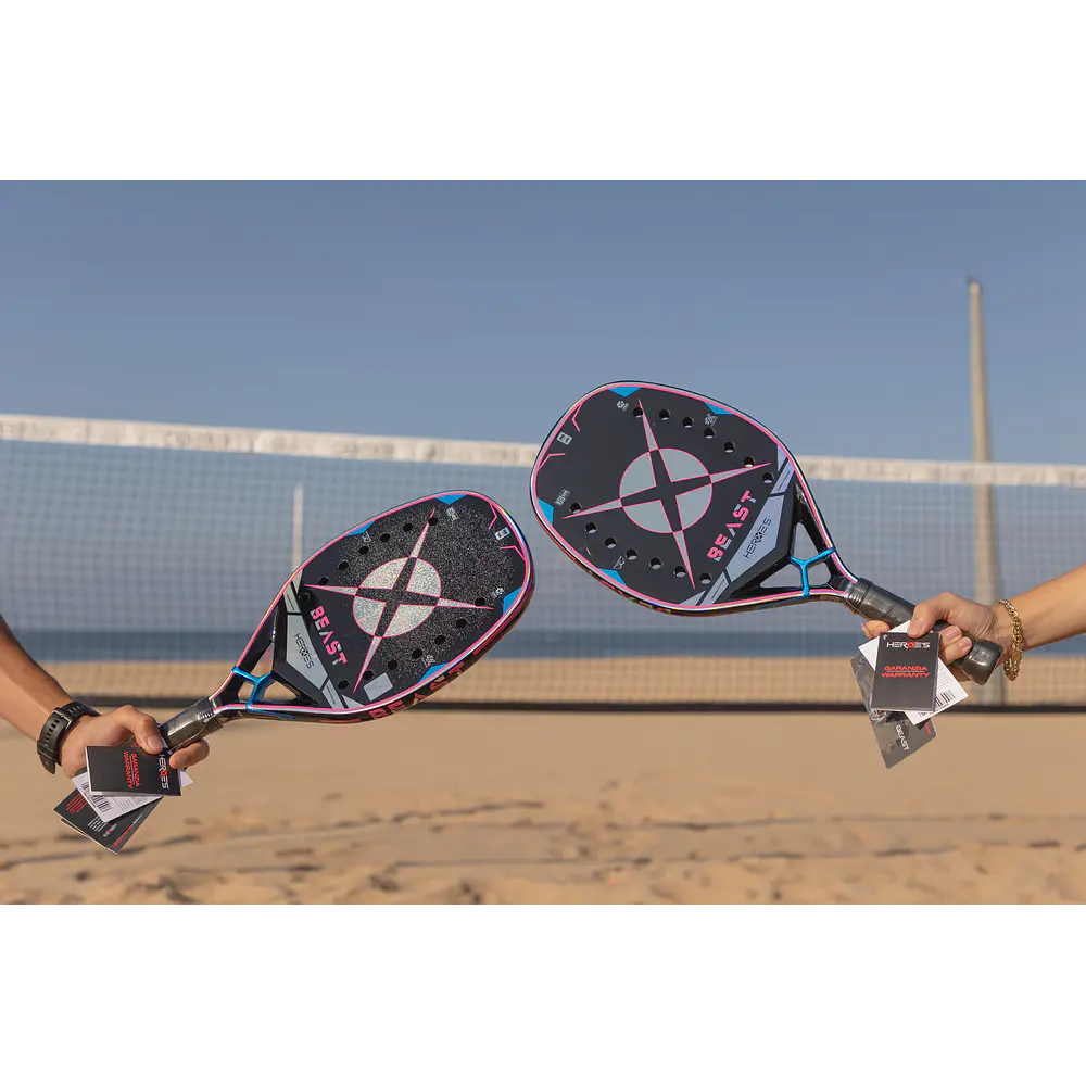   Raquete de Beach Tennis 2023 Heroe's Beast c/ trat. Glipper