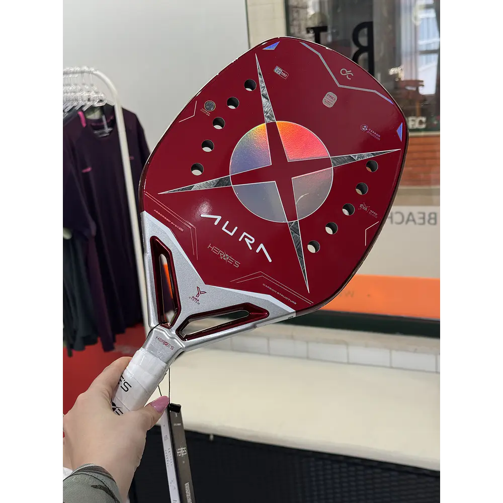       Raquete de Beach Tennis 2026 Heroe's Aura c/ trat. Glipper