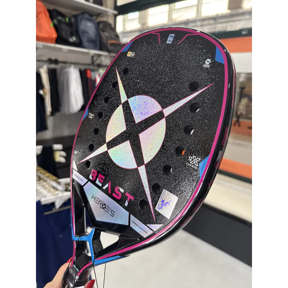   Raquete de Beach Tennis 2023 Heroe's Beast c/ trat. Glipper