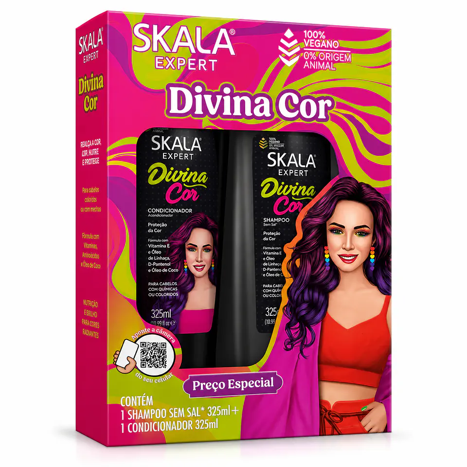 Kit Shampoo+Acondicionador Divina Cor Skala 325ml 1