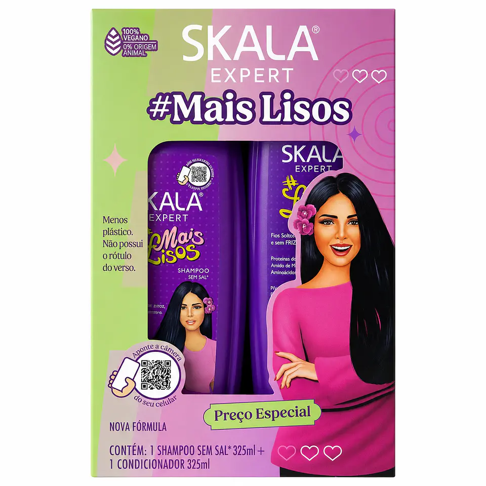 Kit Shampoo+Acondicionador Mais Lisos Skala 325ml 1