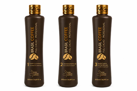 Kit De 3 Pasos De Alisado Permanente 500ml BrasilCoffee