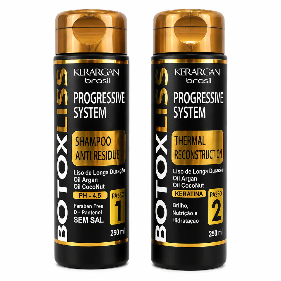 Kit De 2 Pasos De Alisado BotoxLiss 250ml Kerargan 1