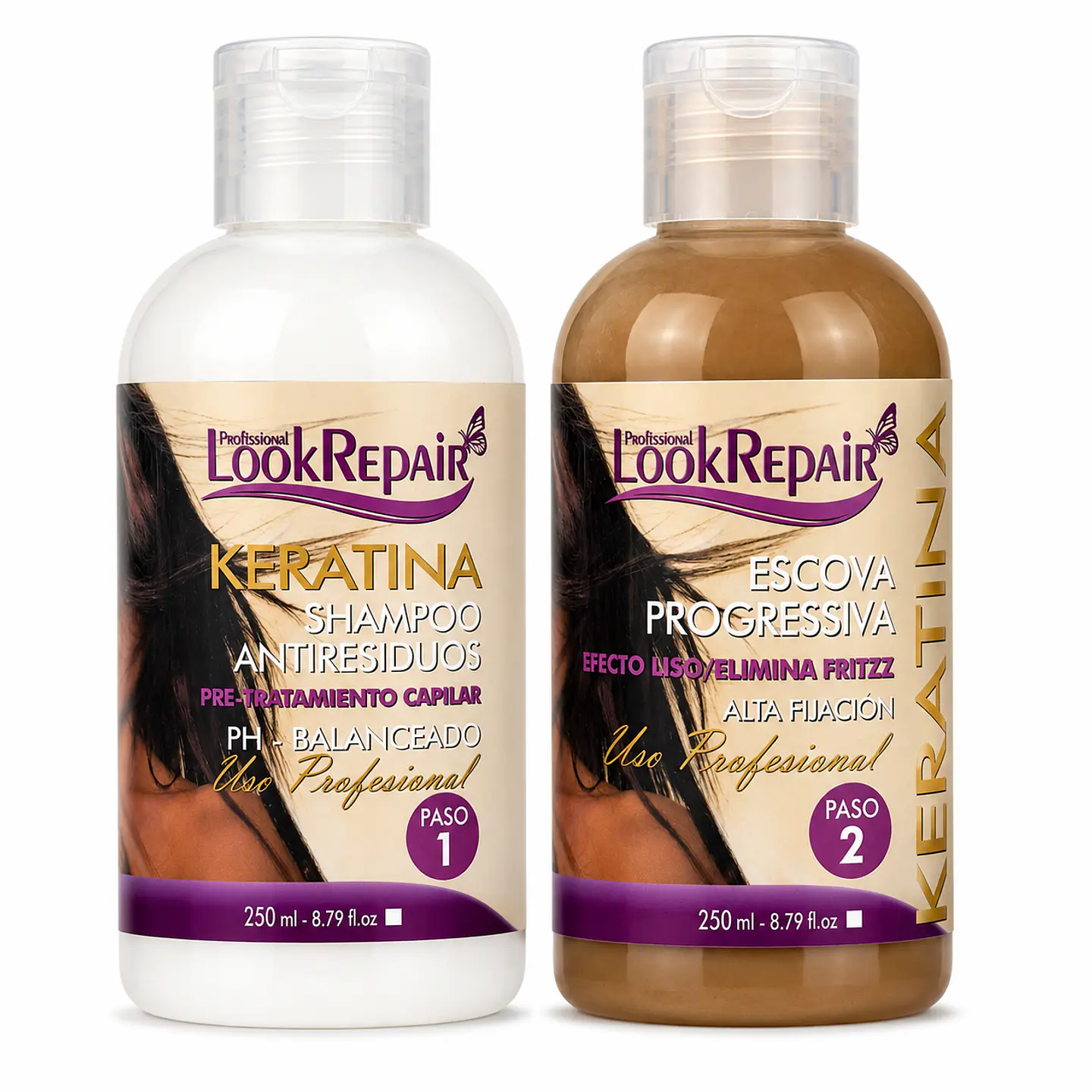 Kit De 2 Pasos De Alisado Permanente 250ml LookRepair 1