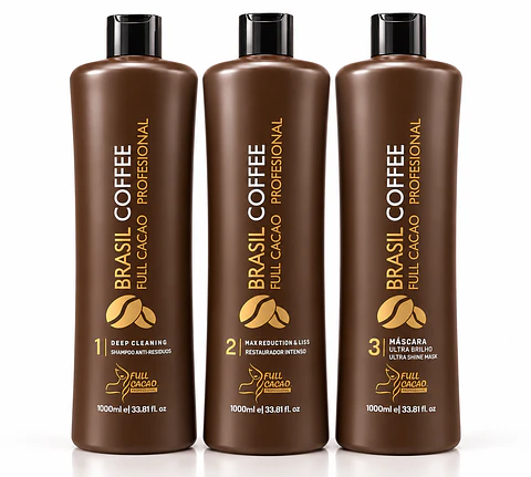 Kit De 3 Pasos De Alisado Permanente BrasilCoffee 1000ml