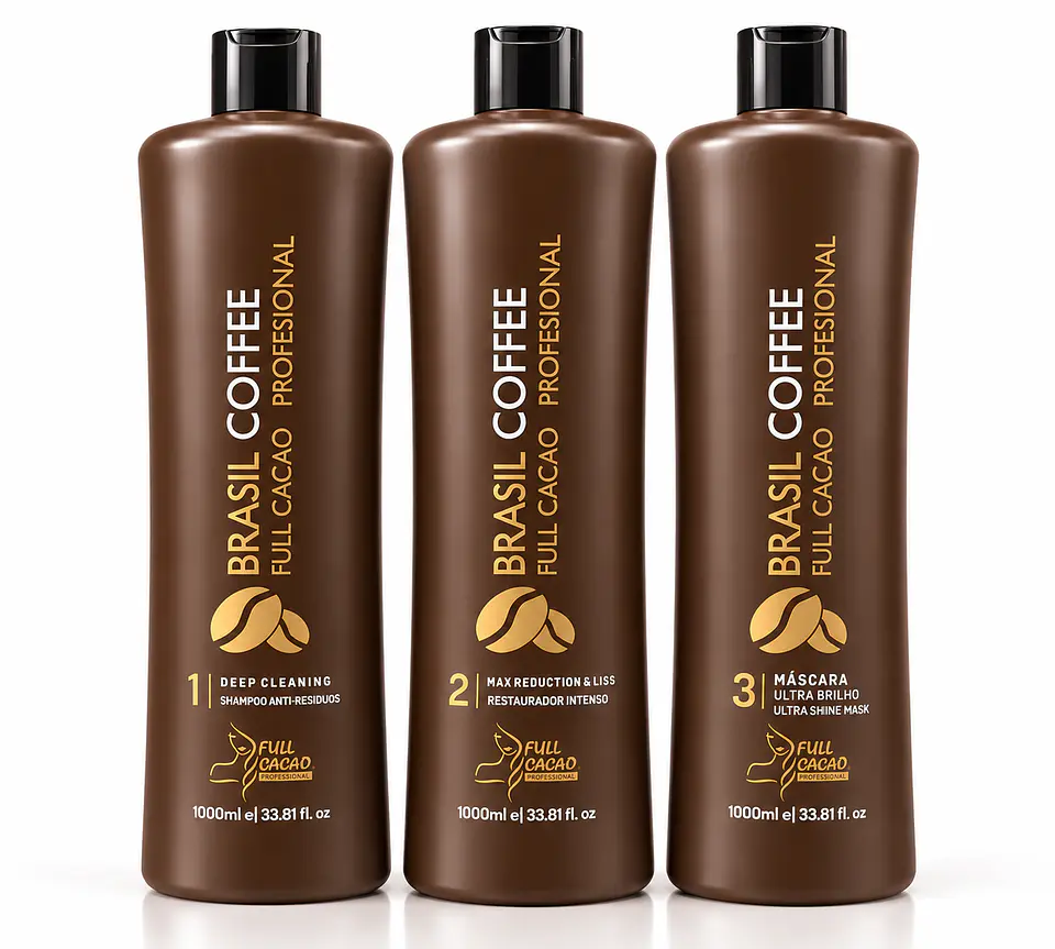 Kit De 3 Pasos De Alisado Permanente BrasilCoffee 1000ml 1