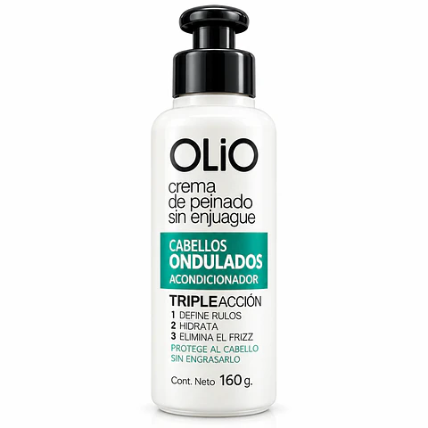 Crema De Peinado Sin Enjuague Cabellos Ondulados Olio 160g
