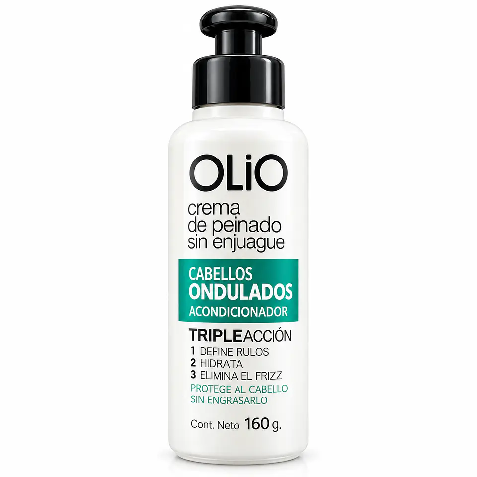 Crema De Peinado Sin Enjuague Cabellos Ondulados Olio 160g 1