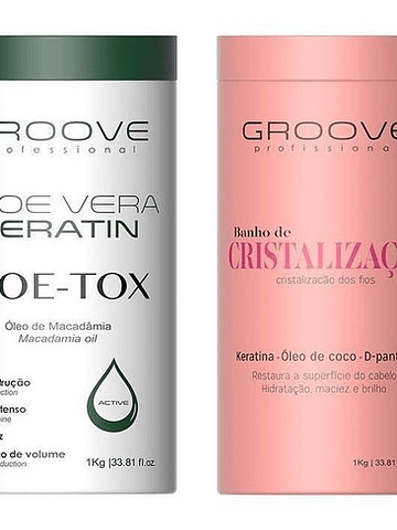 BTX Aloe Vera + Baño De Cristalización  1 Kilo Groove Pack