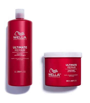 Shampoo y Acondicionador Ultimate Repair Wella 1000 ml y 500 ml