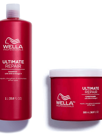 Shampoo y Acondicionador Ultimate Repair Wella 1000 ml y 500 ml