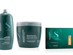 TRATAMIENTO ALFAPARF REPARACIÓN SHAMPOO +MASCARA+AMPOLLAS