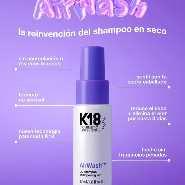 K18 AIRWASH SHAMPOO EN SECO 47 ML 3