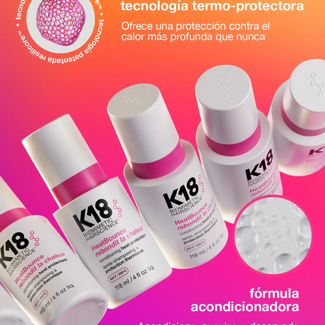 K18 PROTECTOR TÉRMICO Y ACONDICIONADOR HEATBOUNCE 118 ML 4