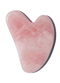 Gua Sha Corazón Cuarzo Rosa 