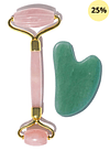 Super Roller Cuarzo Rosa + Gua Sha Jade 