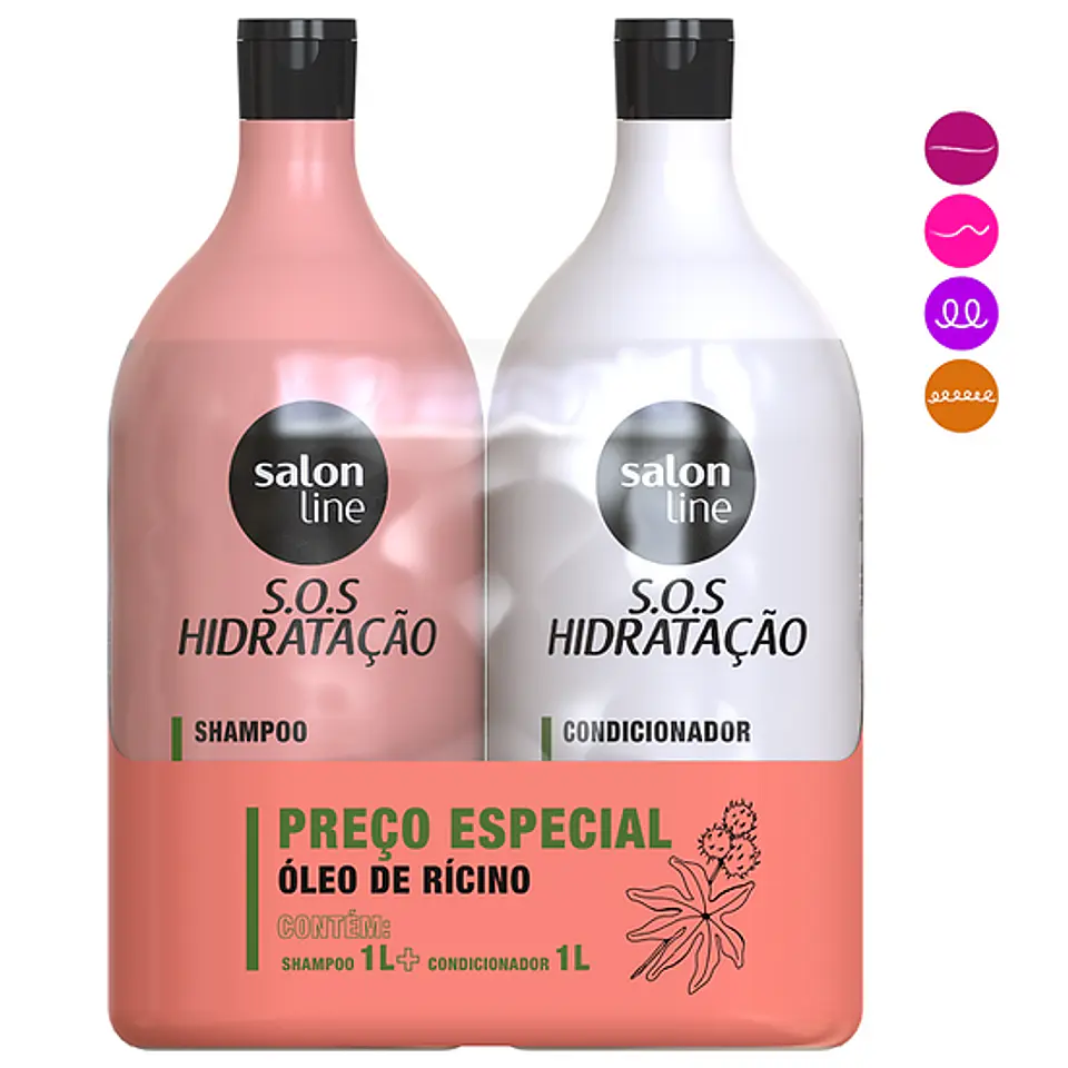 Salon Line Turbinado Kit Shampoo y Acondicionador 1 Kilo 1