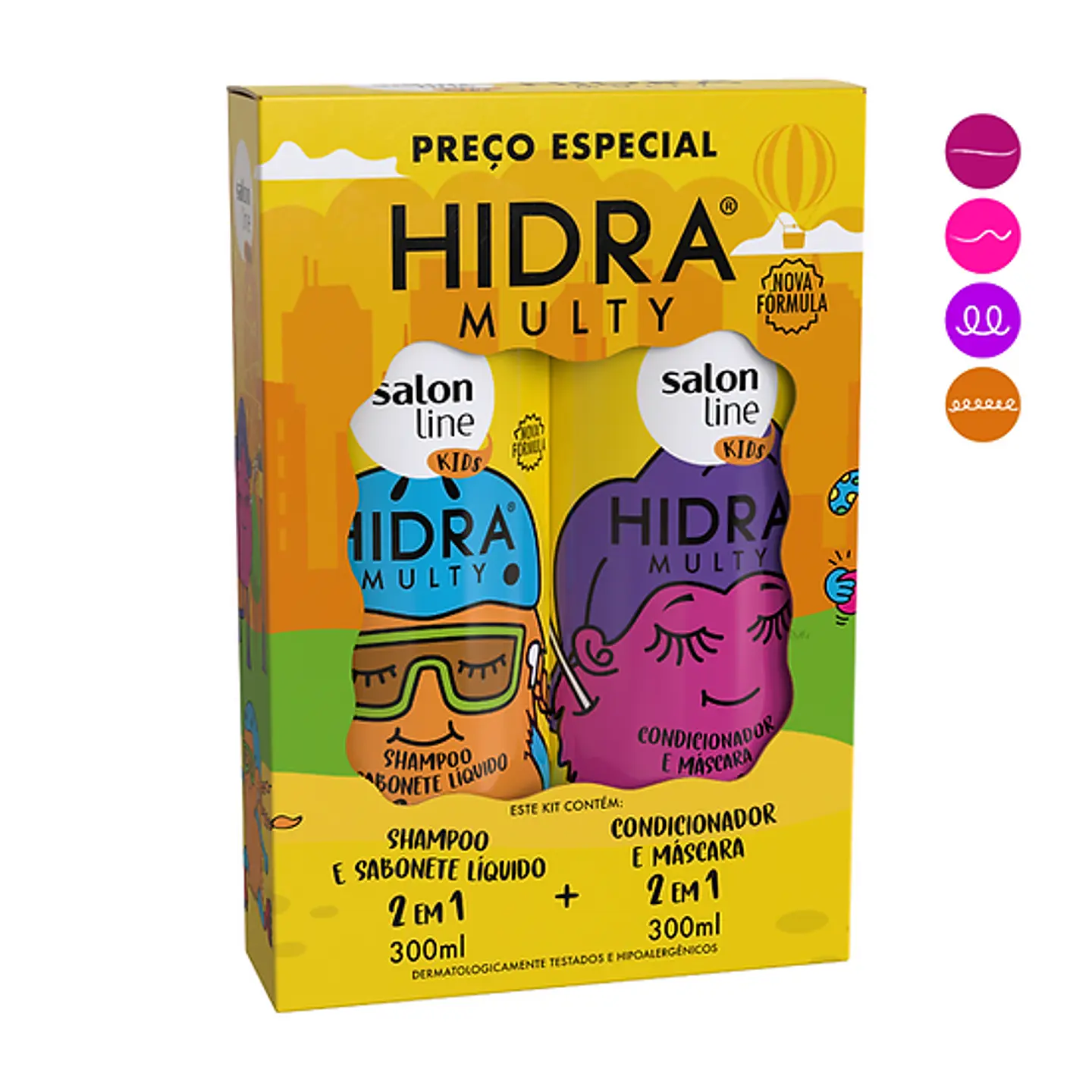 Salon Line Hidra Kit Shampoo y Acondicionador Multy kids 1
