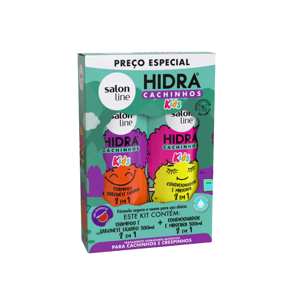 Salon Line kit Hidra Kids Cachinhos  Shampoo y Acondicionador 300ml 1