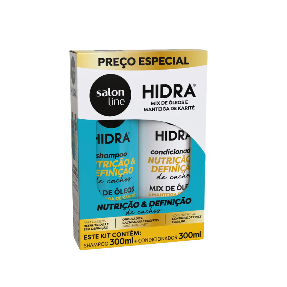 salon line Hidra Kit Shampoo y Acondicionador Nutrición y Definición de Rizos 300ml 1