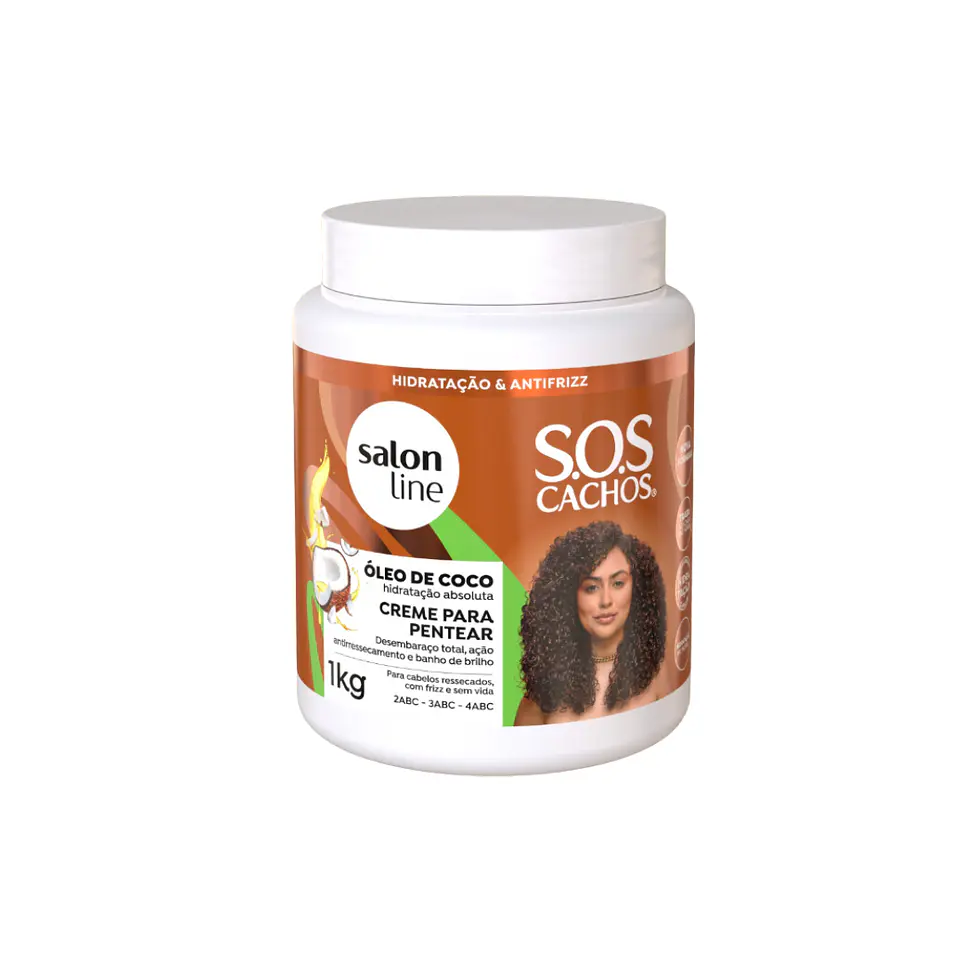 SALON LINE SOS Crema de Peinar para Rizos de Coco 1 kg 1