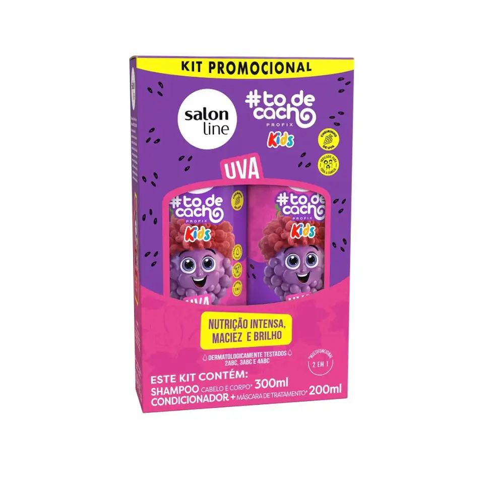 Salon Line kit Hidra Kids uva  Shampoo y Acondicionador 300ml 1