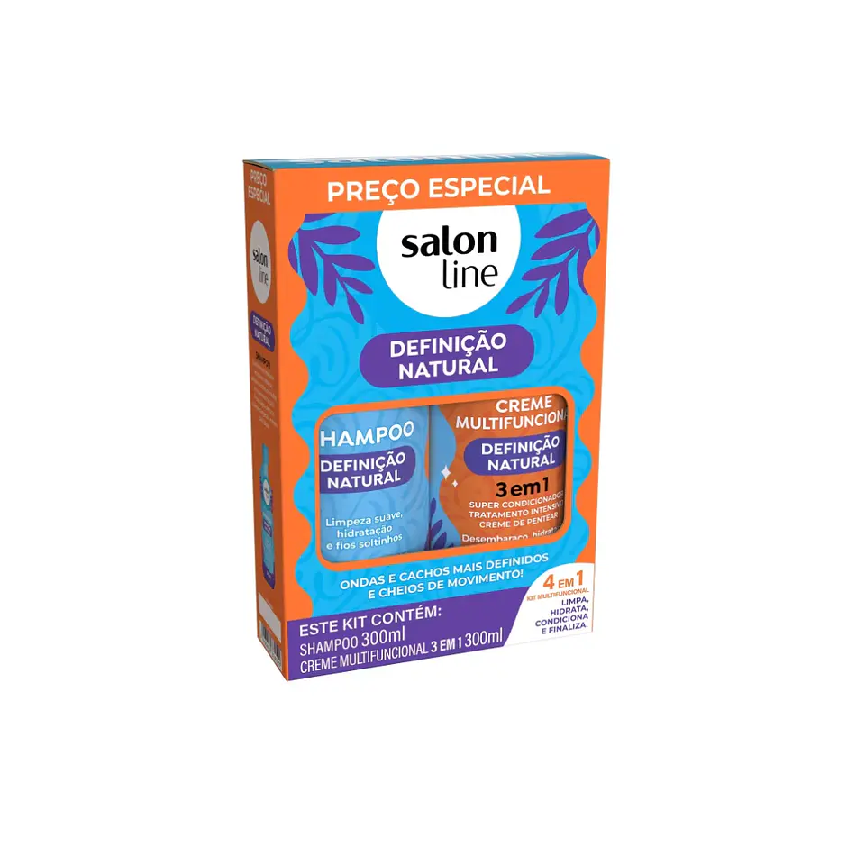 Salon Line kit  Shampoo y Acondicionador 300ml Definición Natural  1