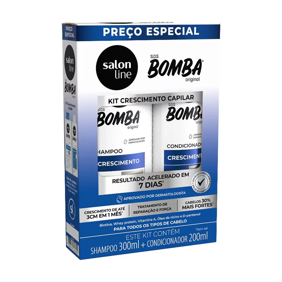 Salon Line Kit Shampoo y Acondicionador SOS BOMBA  1