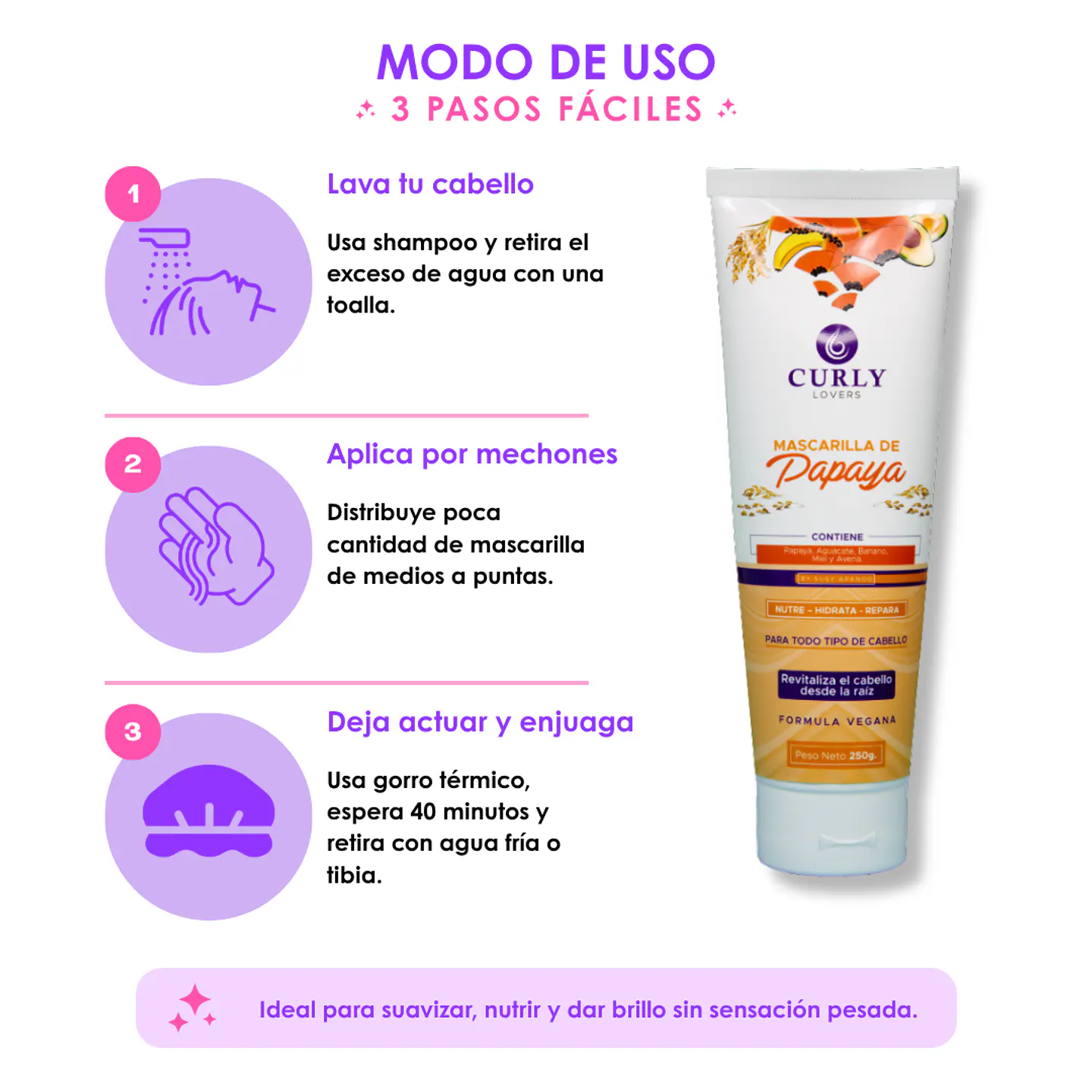 Curly Lovers Mascarilla Papaya 250g 2