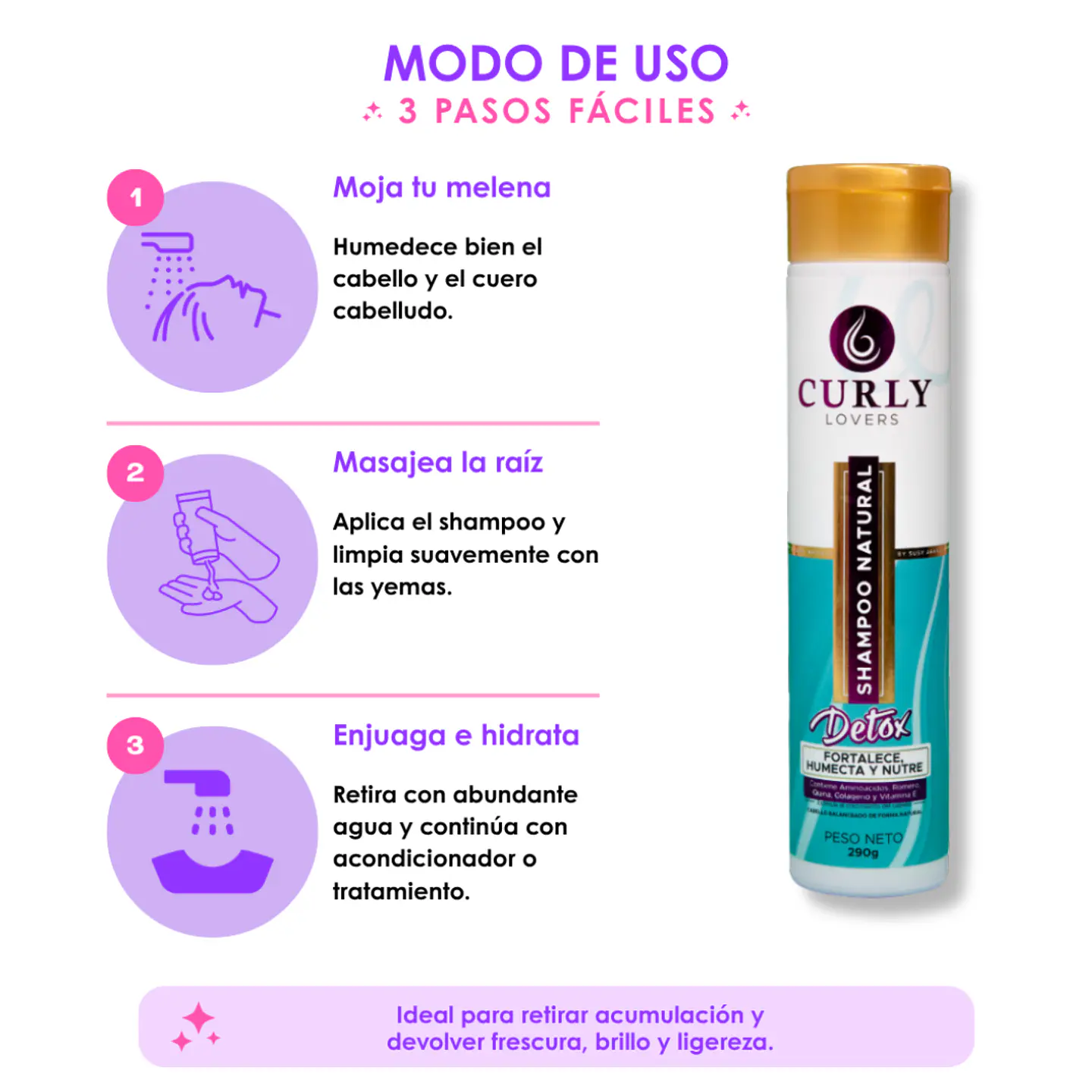 Curly Lovers Shampoo Detox 290g 2