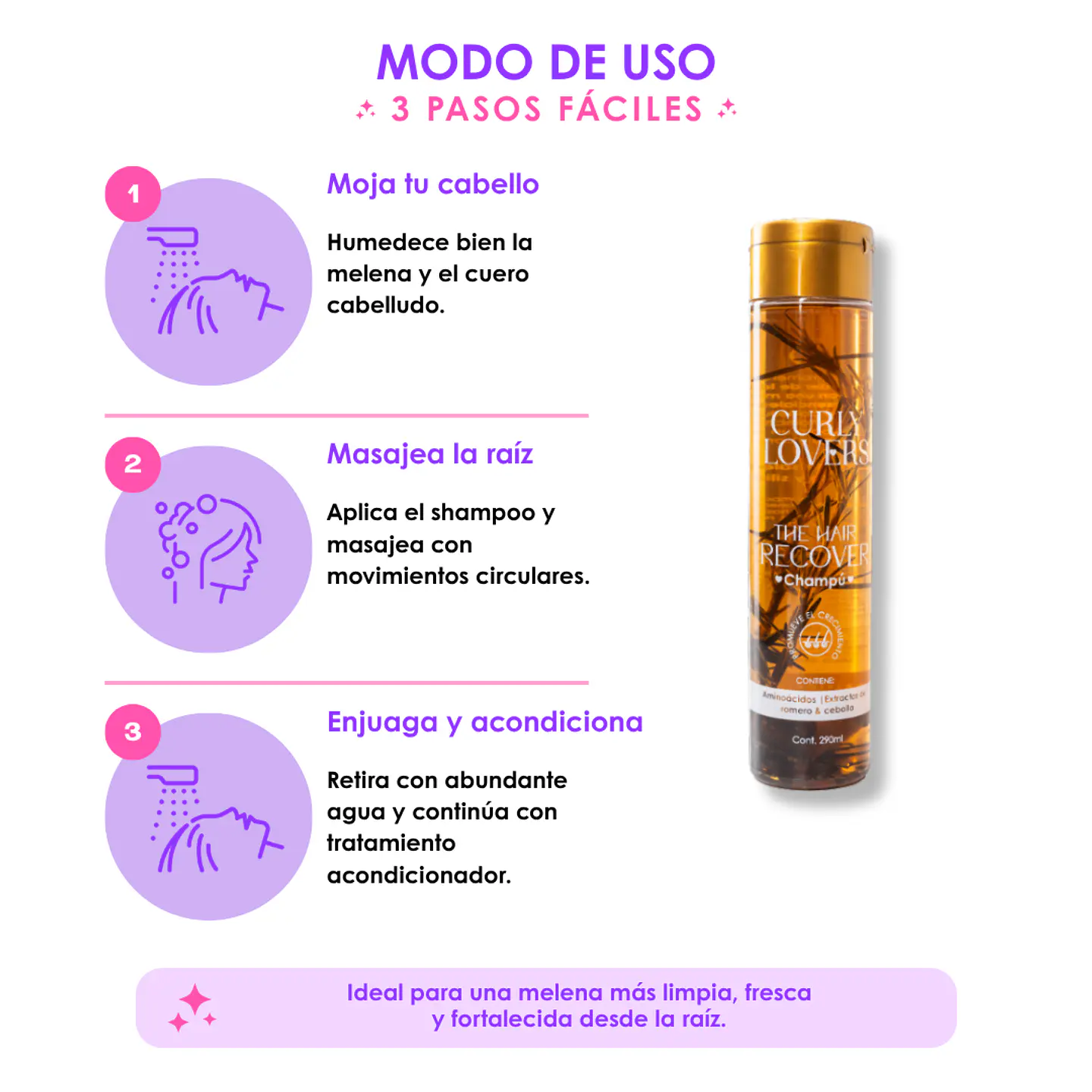 Curly Lovers Shampoo Romero y Cebolla 290ml 2