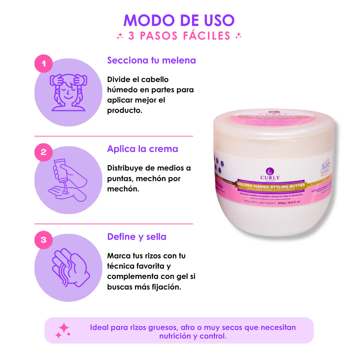 Curly Lovers Crema para peinar Mantequilla Mango 300g 2