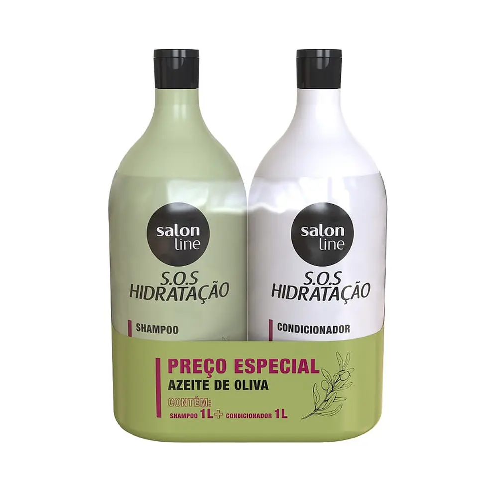 Salon Line Aceite De Oliva Kit Shampoo y Acondicionador 1 Kilo 1