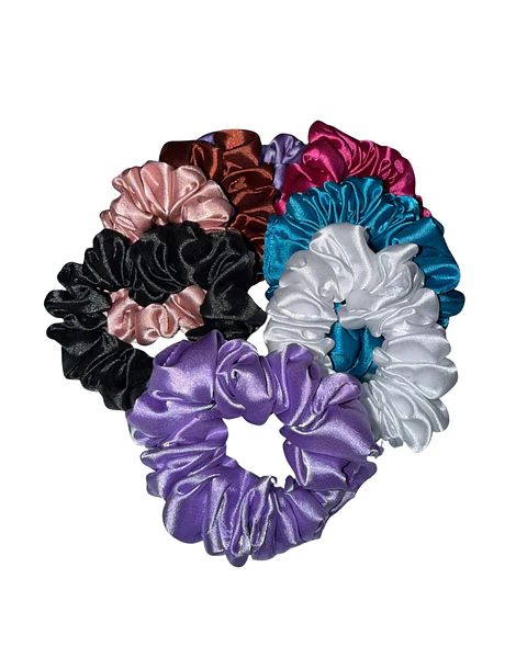 Moña de saten o scrunchies