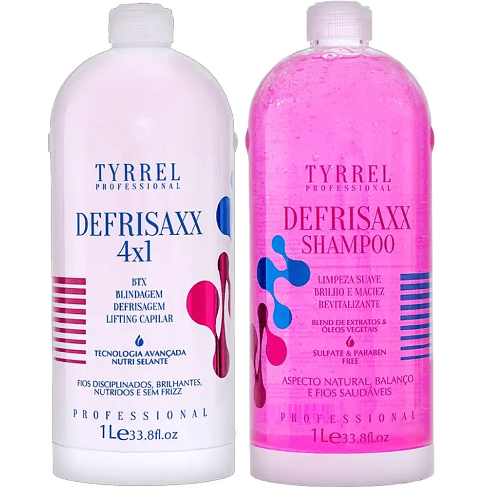 TYRREL DEFRISAXX 4 in 1, Blindagem Defrisagem Lifting Botox Capilar 1L*1L