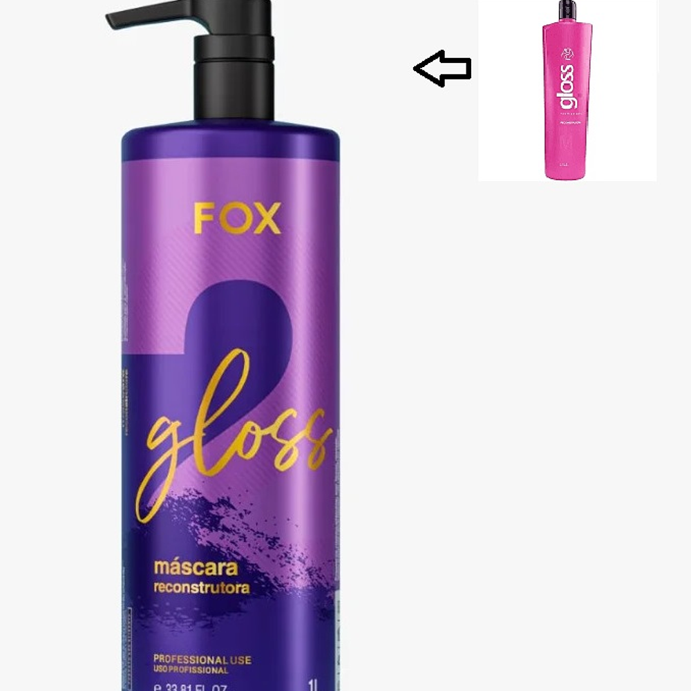 MÁSCARA ESCOVA PROGRESSIVA FOX GLOSS (نوفا المرئية) 1 لتر